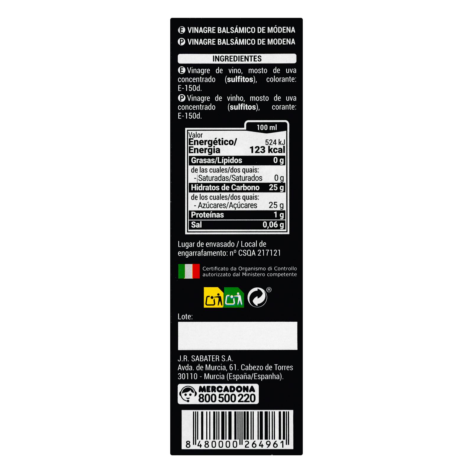 Vinaigre Balsamique de Modène Hacendado