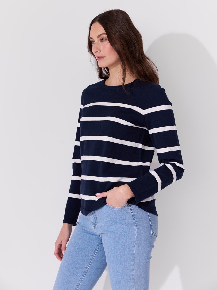 Lucilla stripet genser Navy Blazer