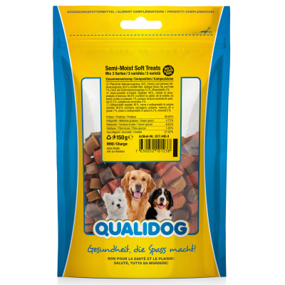 QUALIDOG Hundeleckerli Semi-Moist Mix 4 Sorten 150g
