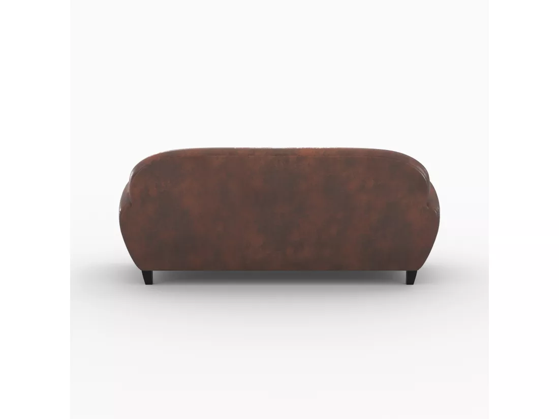 Ensemble canapé et fauteuil marron vieilli 4 places - Club
