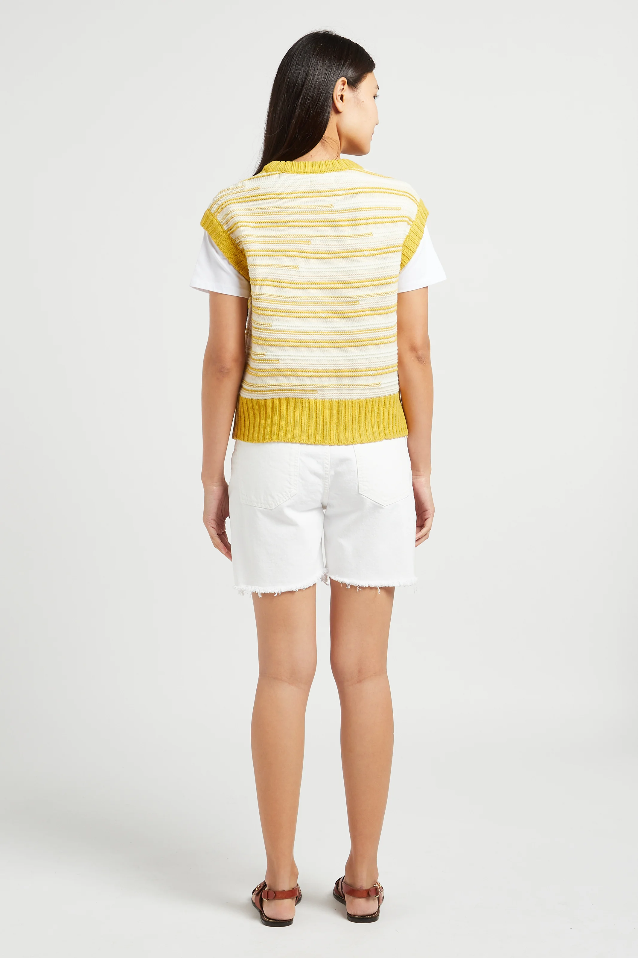DANIS - Tee-shirt droit col rond en coton mélangé | Blanc