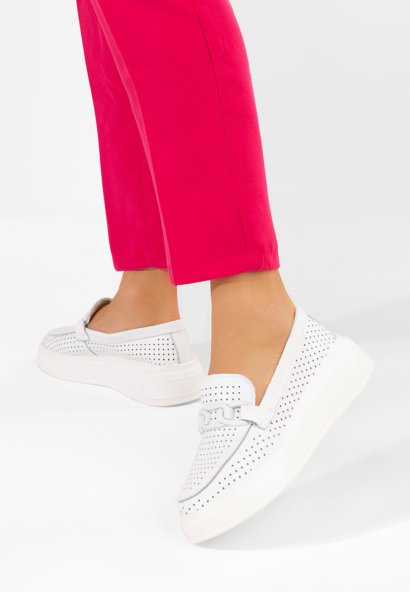 Mocassins semelle epaisse blancs Valerina