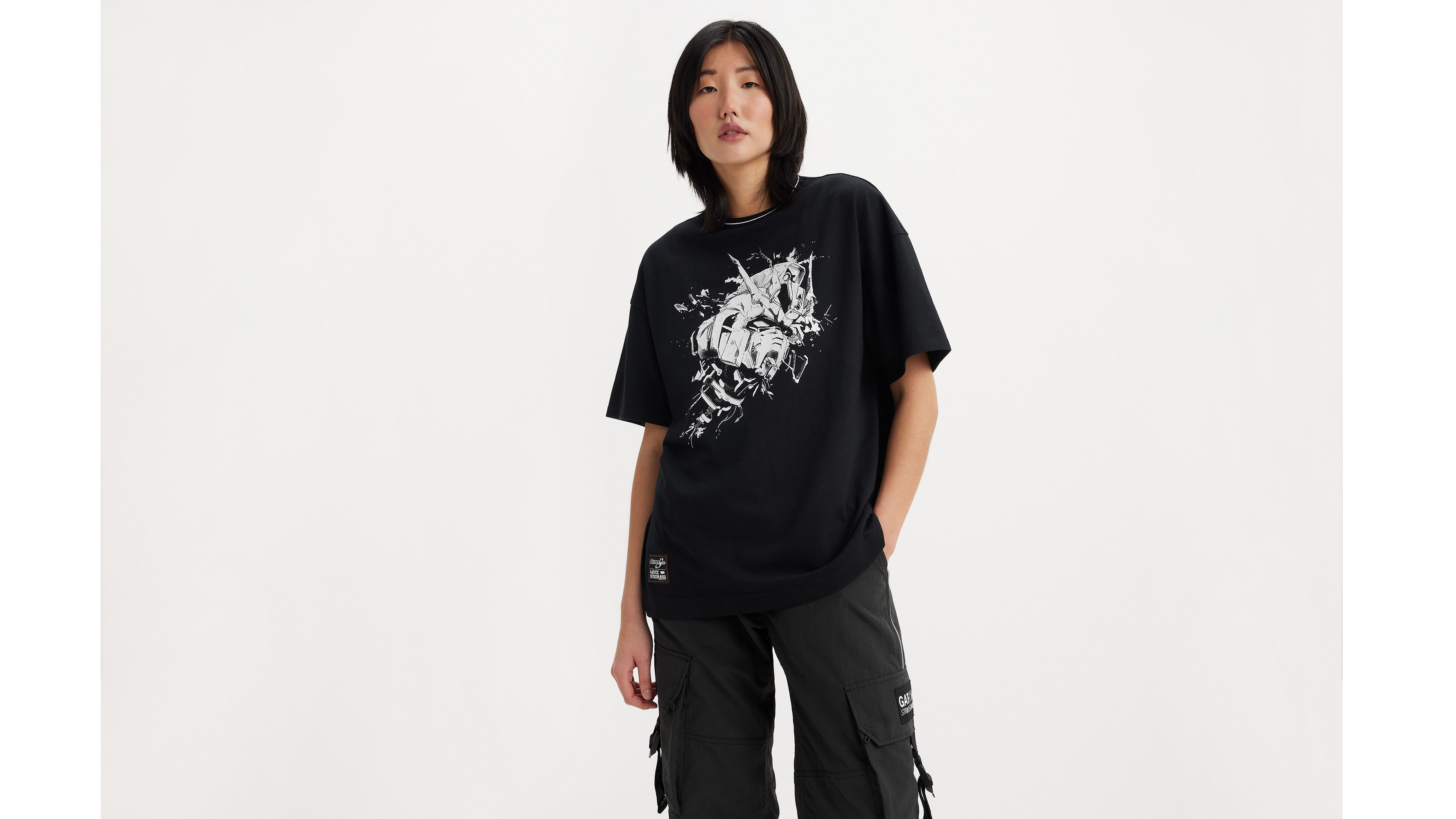 T-shirt boxy Levi's® x Gundam SEED - Destruction Black - Noir