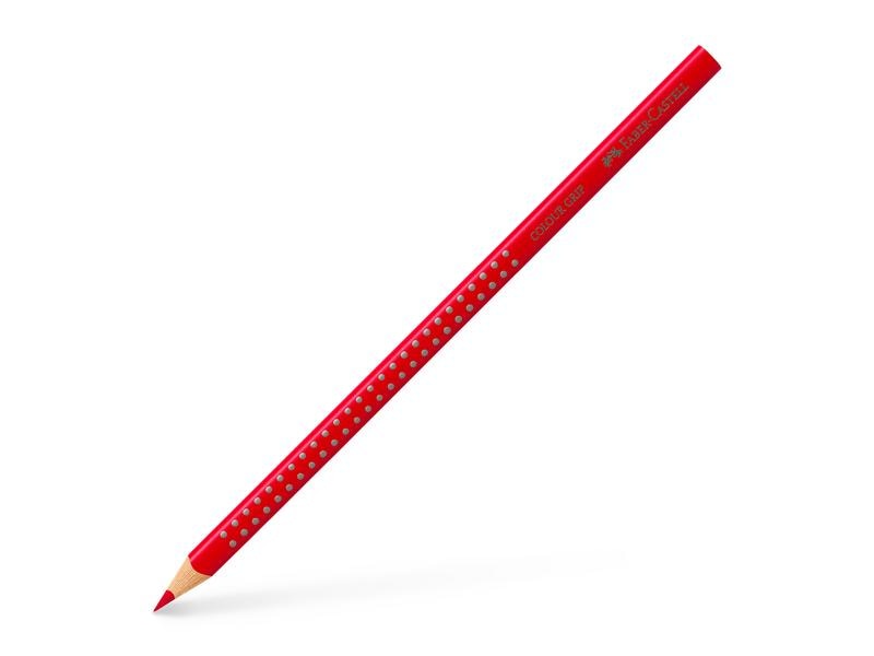 Faber-Castell Farbstifte Colour Grip Geranienrot Buntstift mit ergonomischer Dreikantform