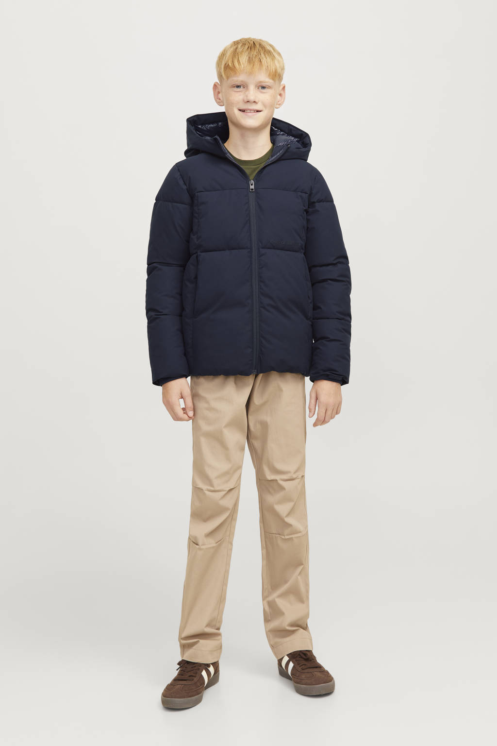 JACK & JONES gewatteerde winterjas JORVESTERBRO donkerblauw