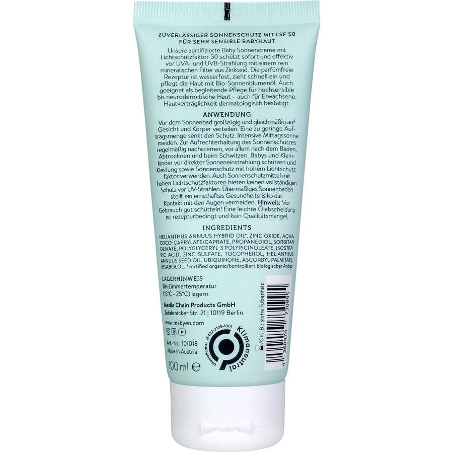 MaBYeN Baby Sonnencreme LSF 50 100 ml
