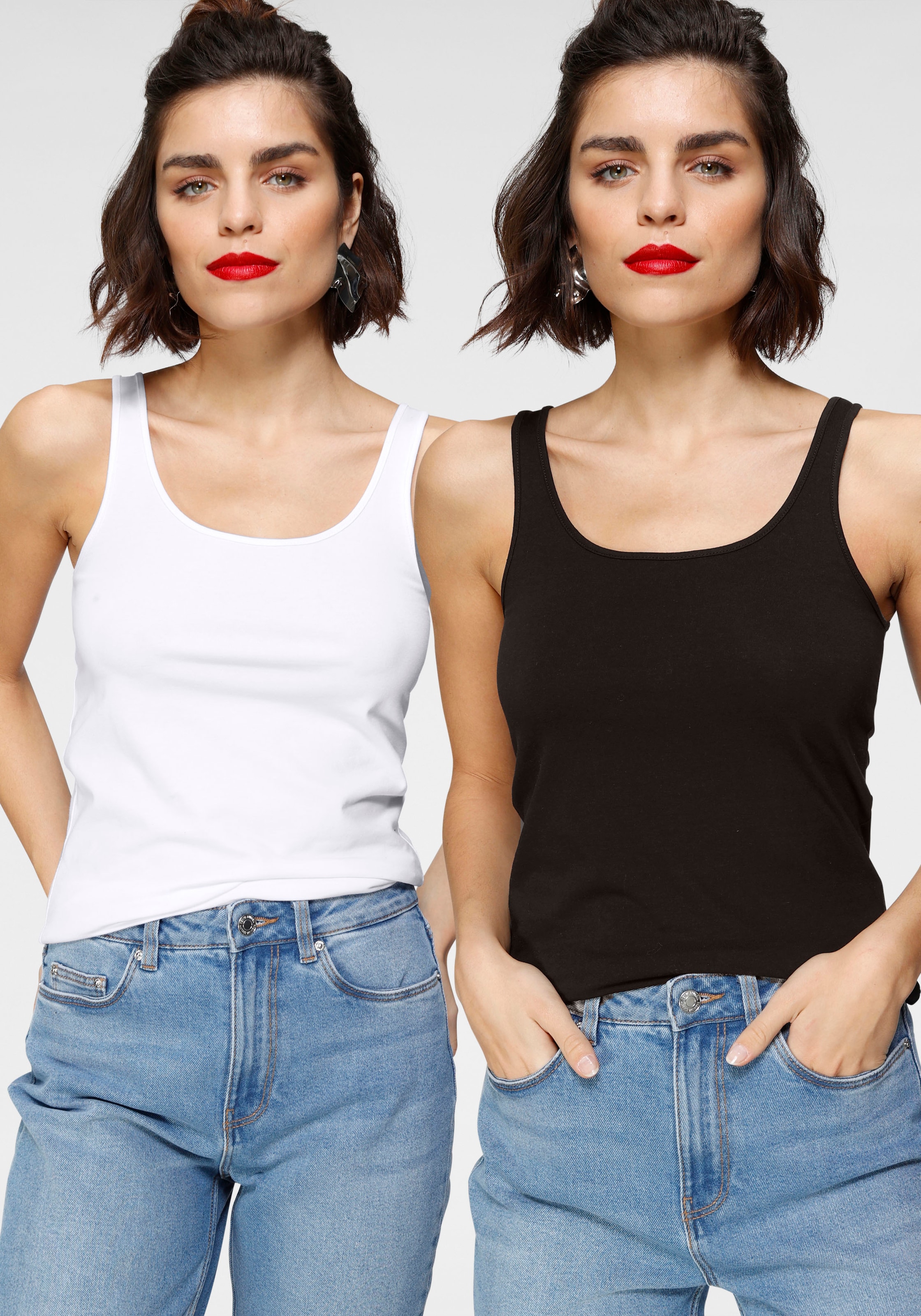 Tamaris Tanktop , aus Baumwollmischung - im Set