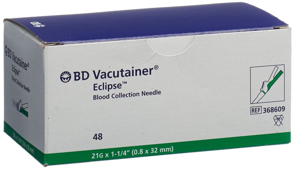 VACUTAINER Eclipse Kanüle<br>48 Stück, 21G 0.8x32mm, grün