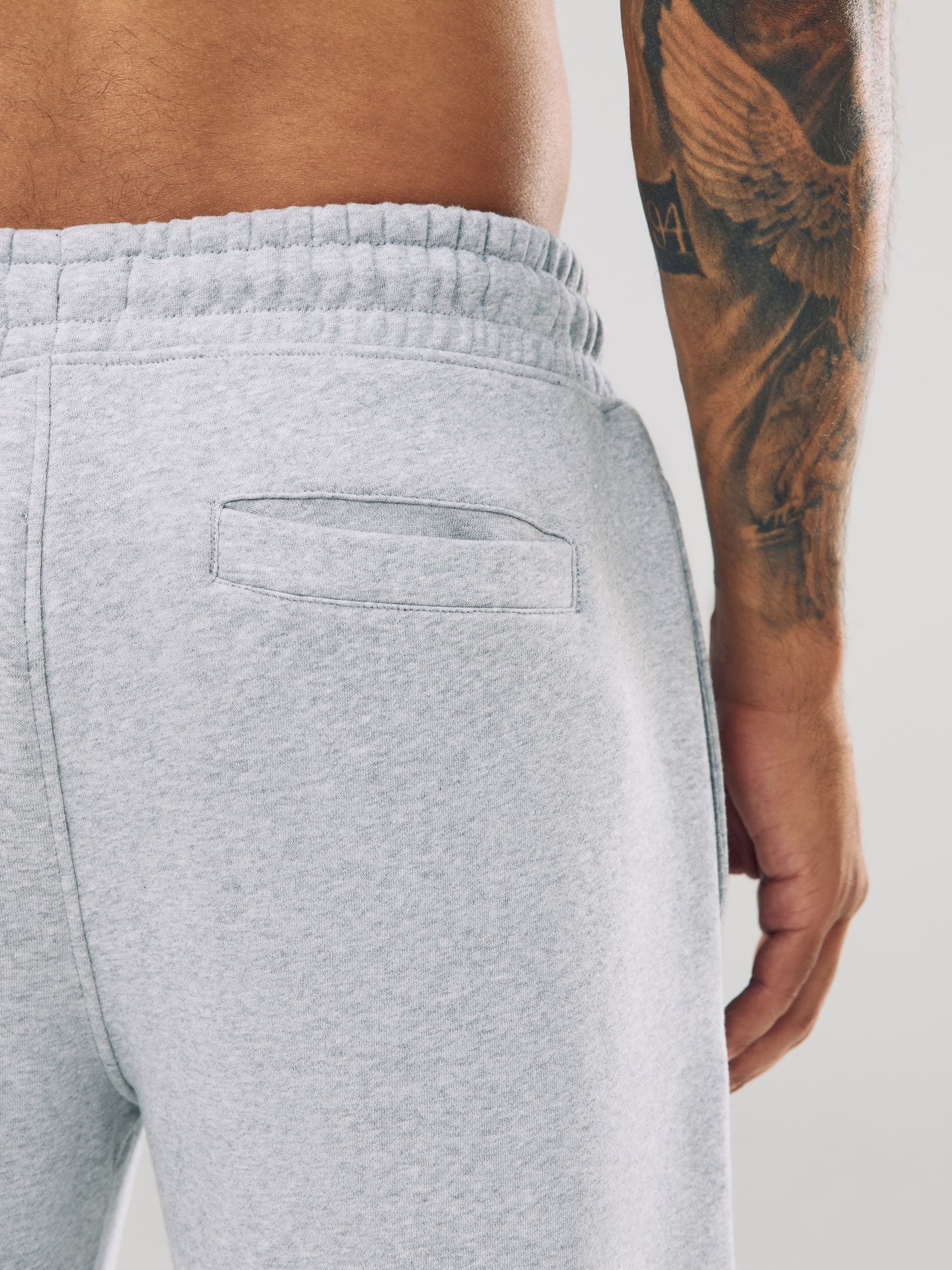 Grijs gemêleerd - Slim Fit - Katoenrijke Jersey Joggingbroeken