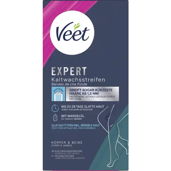 EXPERT Kaltwachsstreifen Beine & Körper, alle Hauttypen