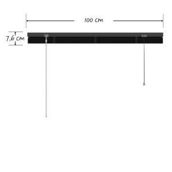 KARWEI aluminium jaloezie 25 mm zwart (kleurnr. 203) 100x130 cm (bxh)
