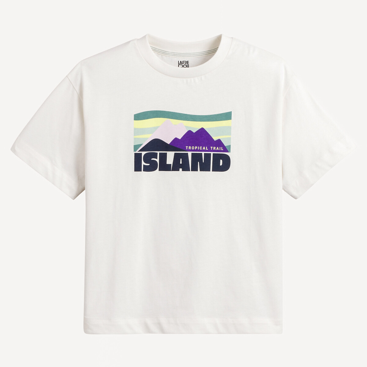 COLEÇÃO LA REDOUTE<br>Camiseta de gola redonda com estampa de montanha