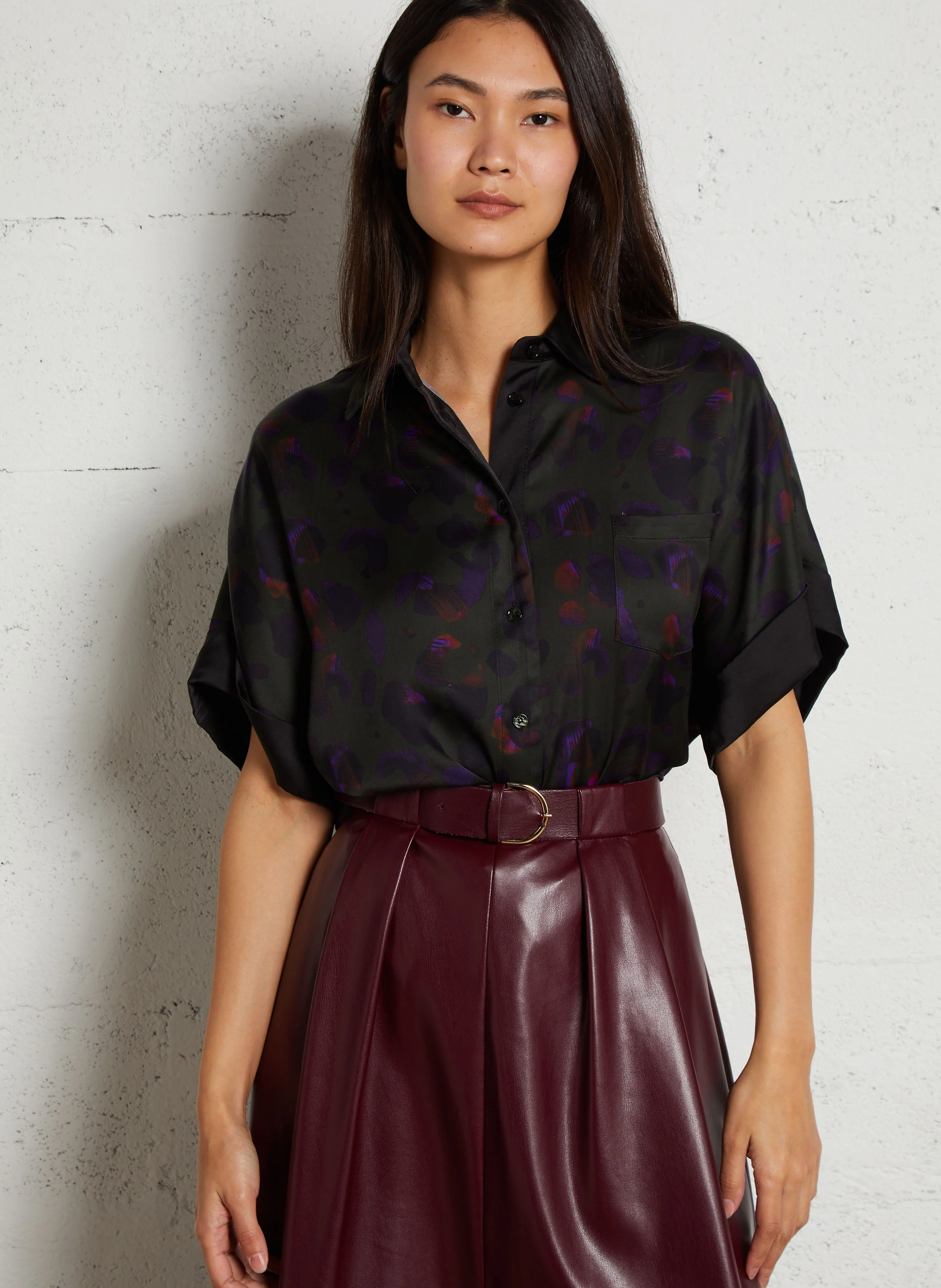 Chemise ample col classique| Kaki