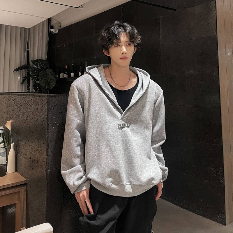 ravewider - V-hals effen hoodie