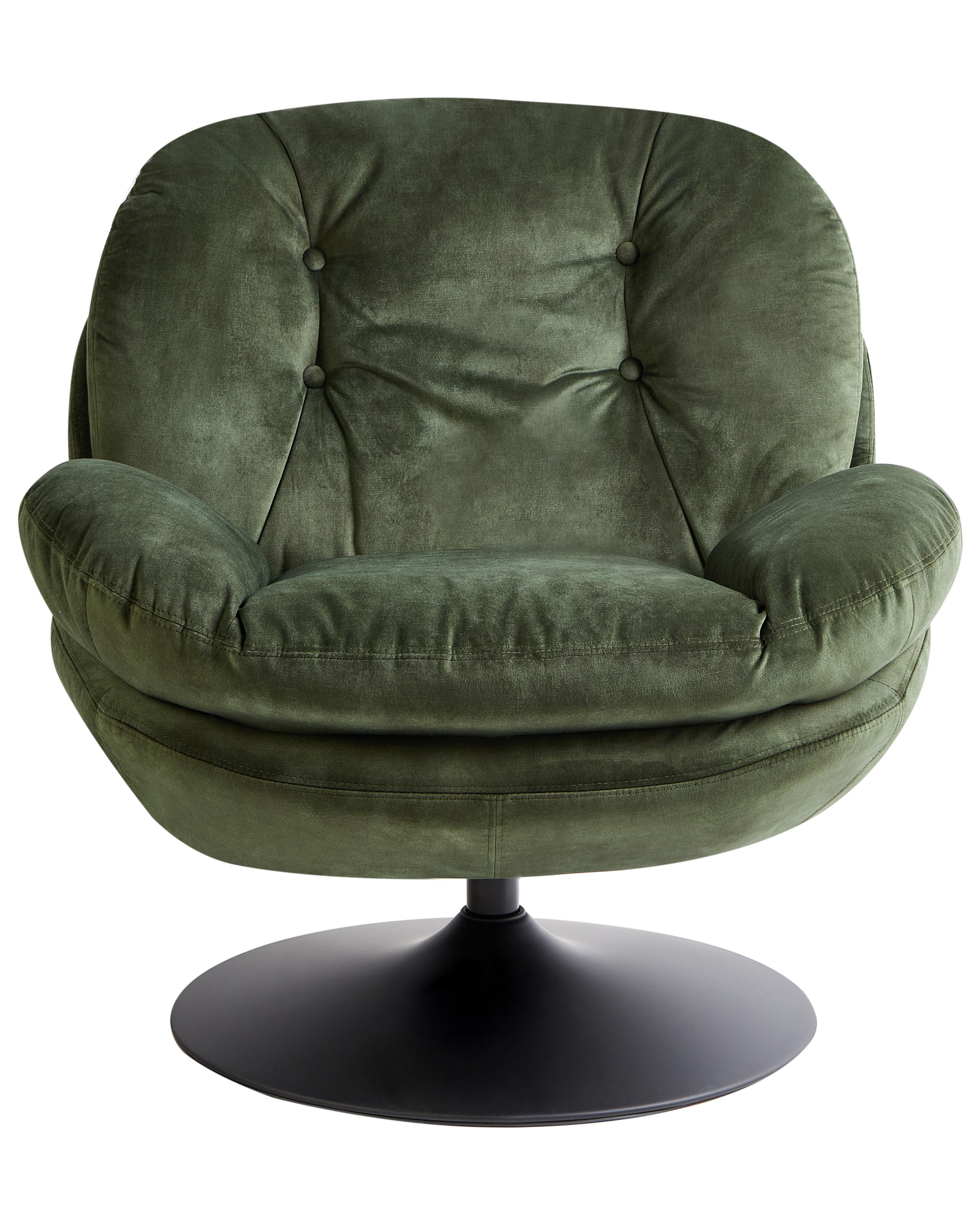 Draaifauteuil NOLVIK Fluweel Donkergroen
