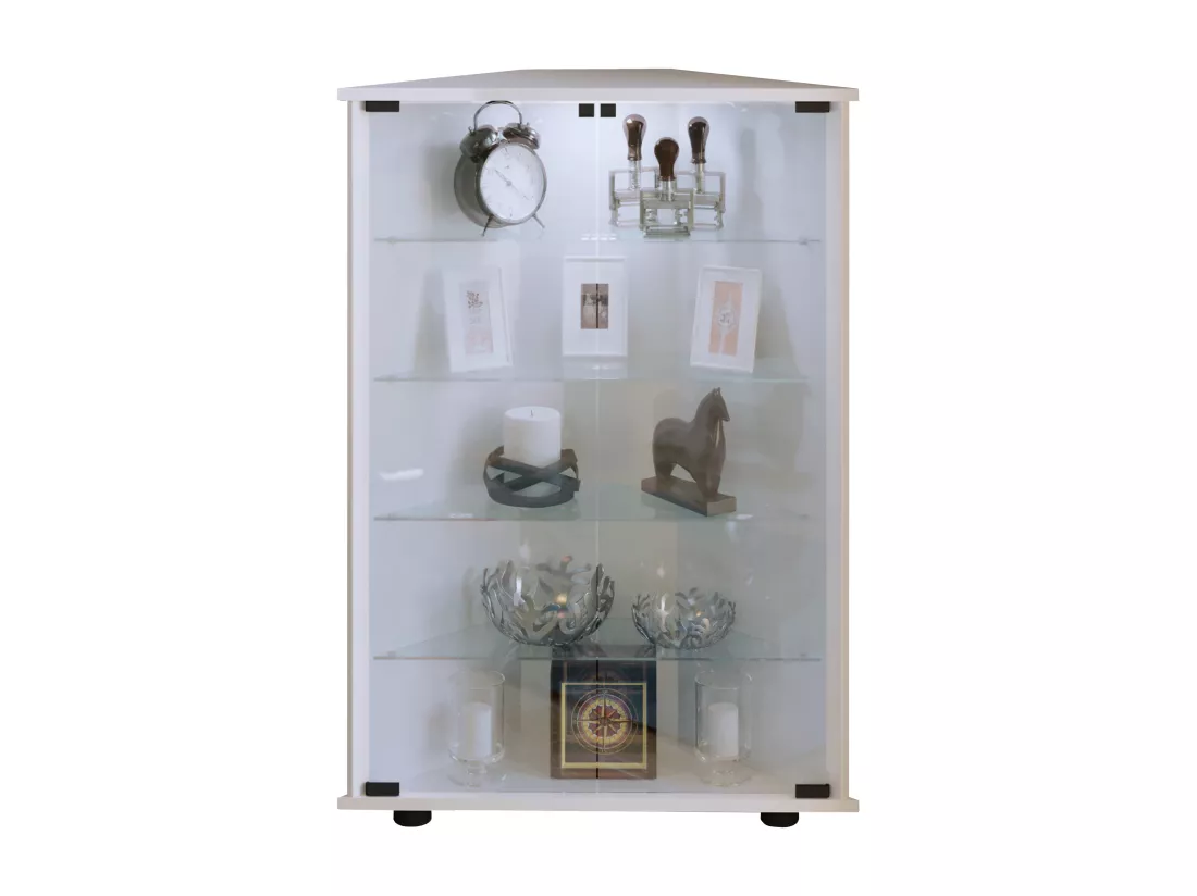 Bois Verre Vitrine d'angle Jecka L