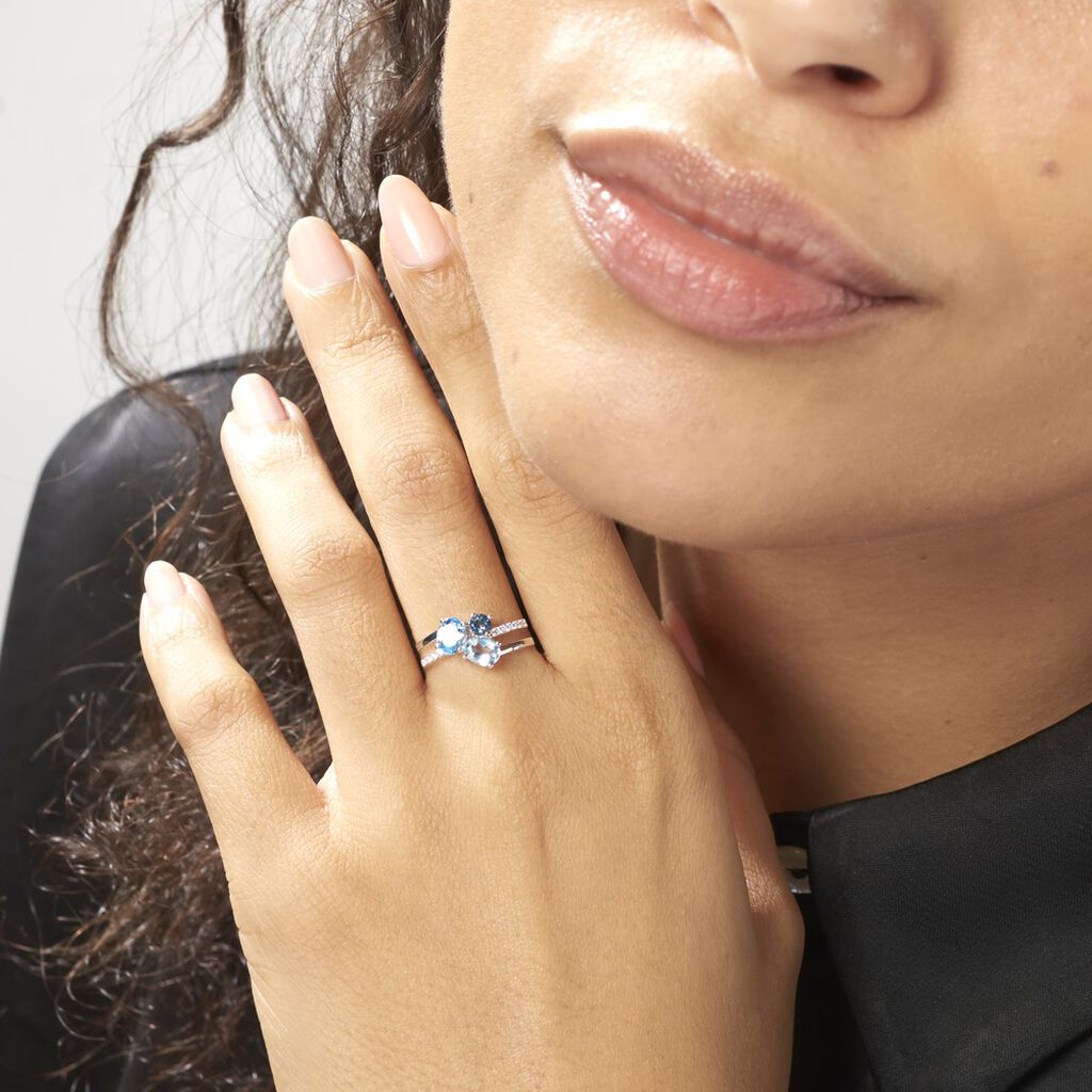 Bague Lilia Or Blanc Topaze