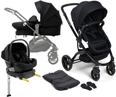 Beemoo Move 2-in-1 Kombivogn Inkl. Beemoo Route i-Size Babybilstol & Base, Black/Black Stone