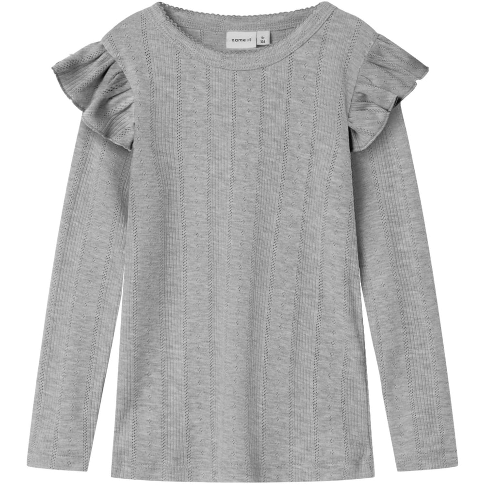 Køb Name It Grey Melange Nmfjulia Ls Slim Top Noos