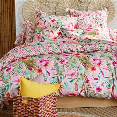 Linge de lit fleurs exotiques