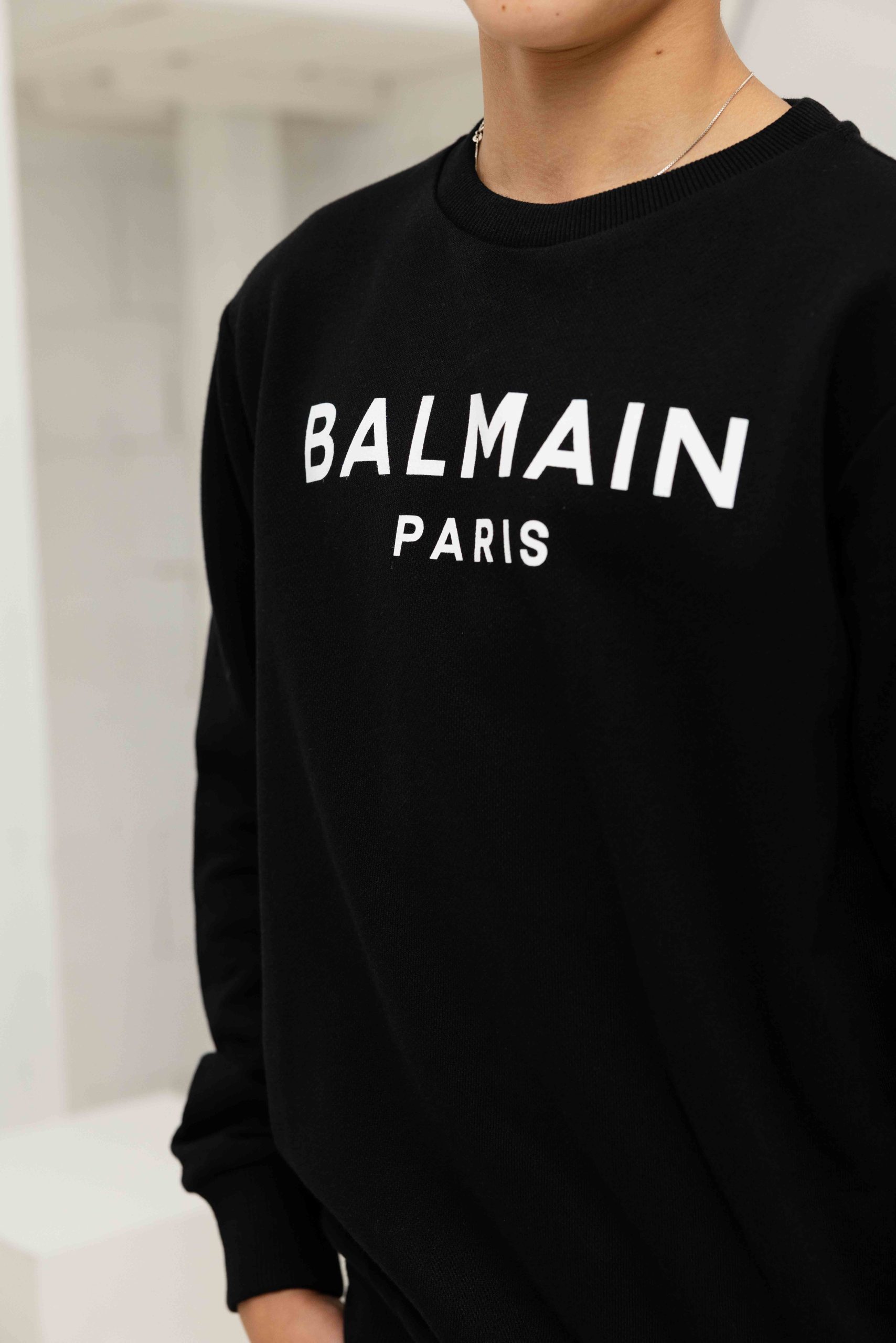 Balmain BX4P10 Sweater Kids Zwart