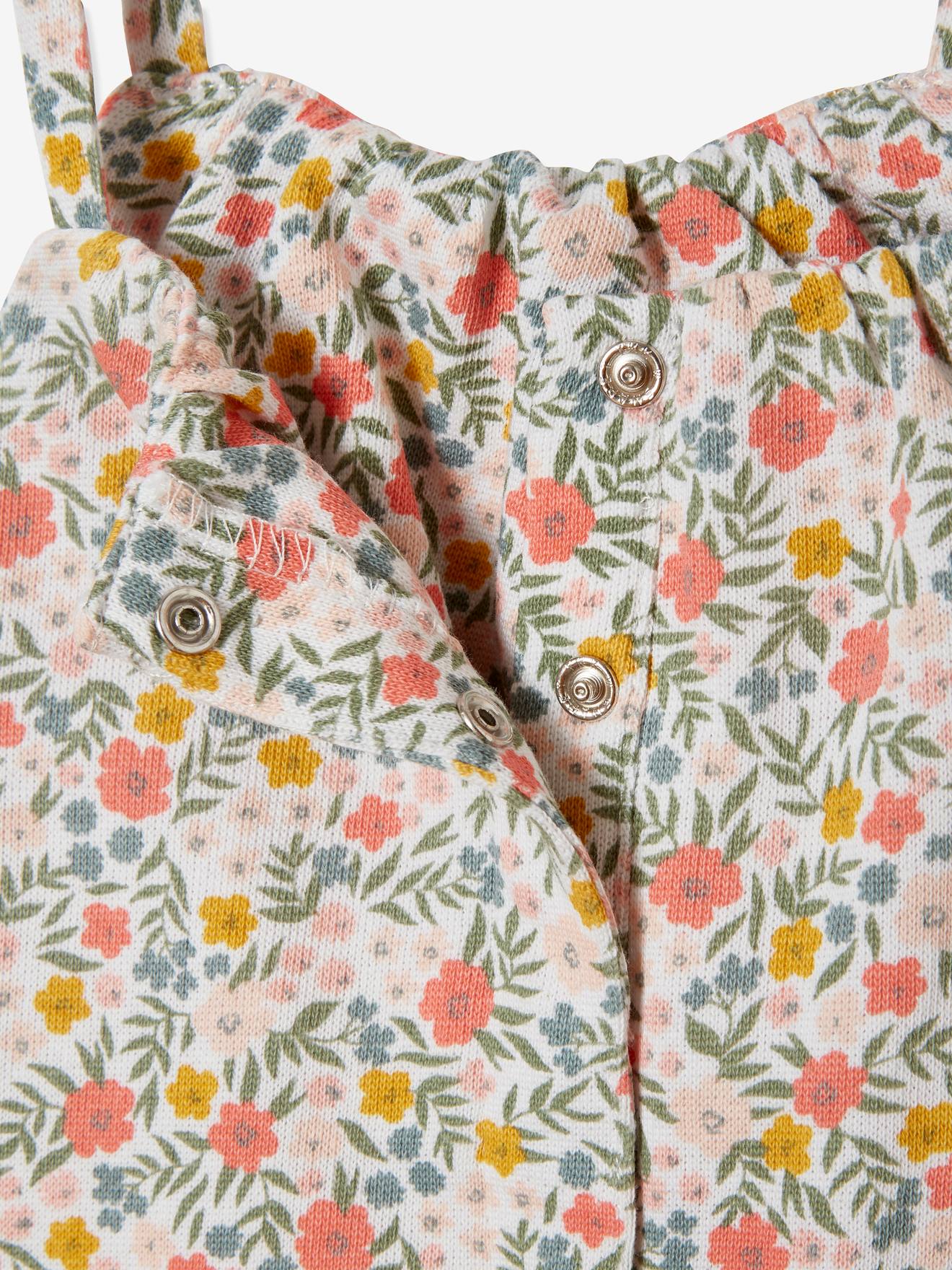 Conjunto de body e faixa de cabelo de pelúcia estampada verde-médio para bebê menina