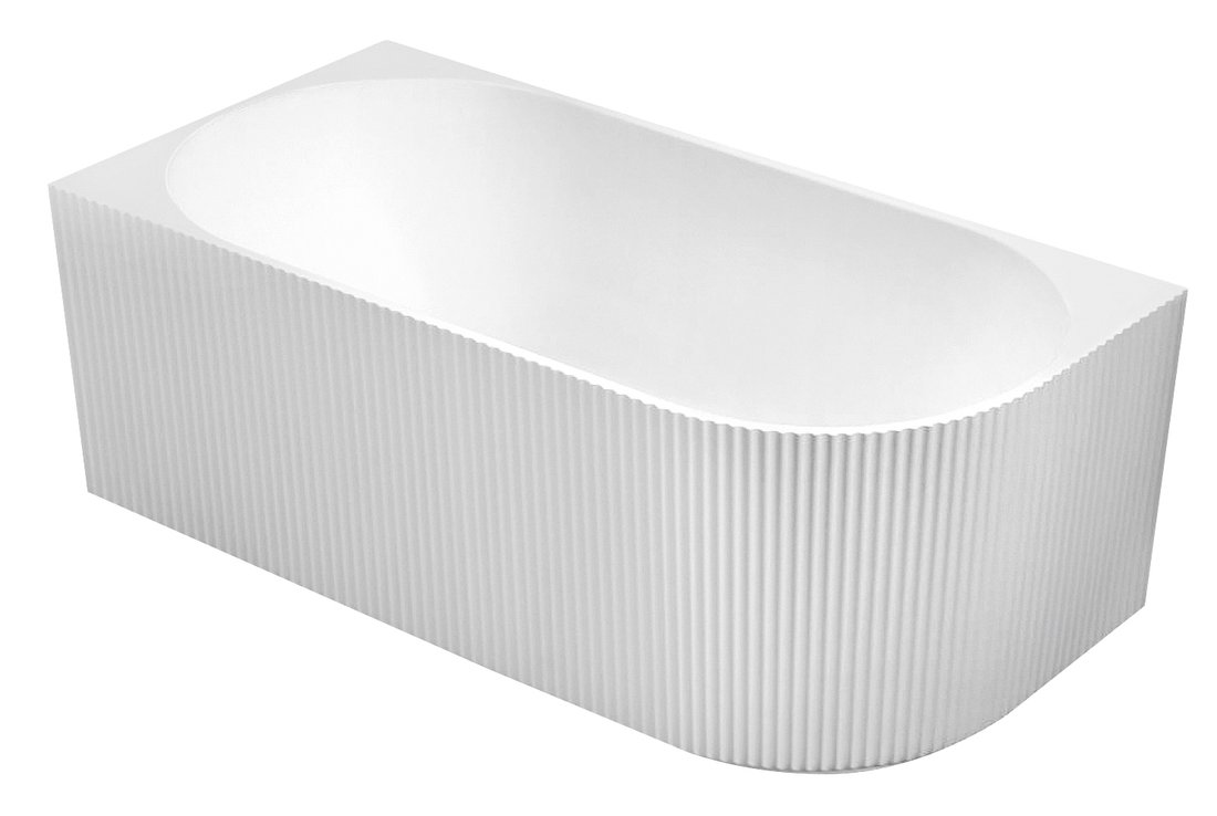 Aqualine Tibera hoekbad links met ribbel 170x80cm wit