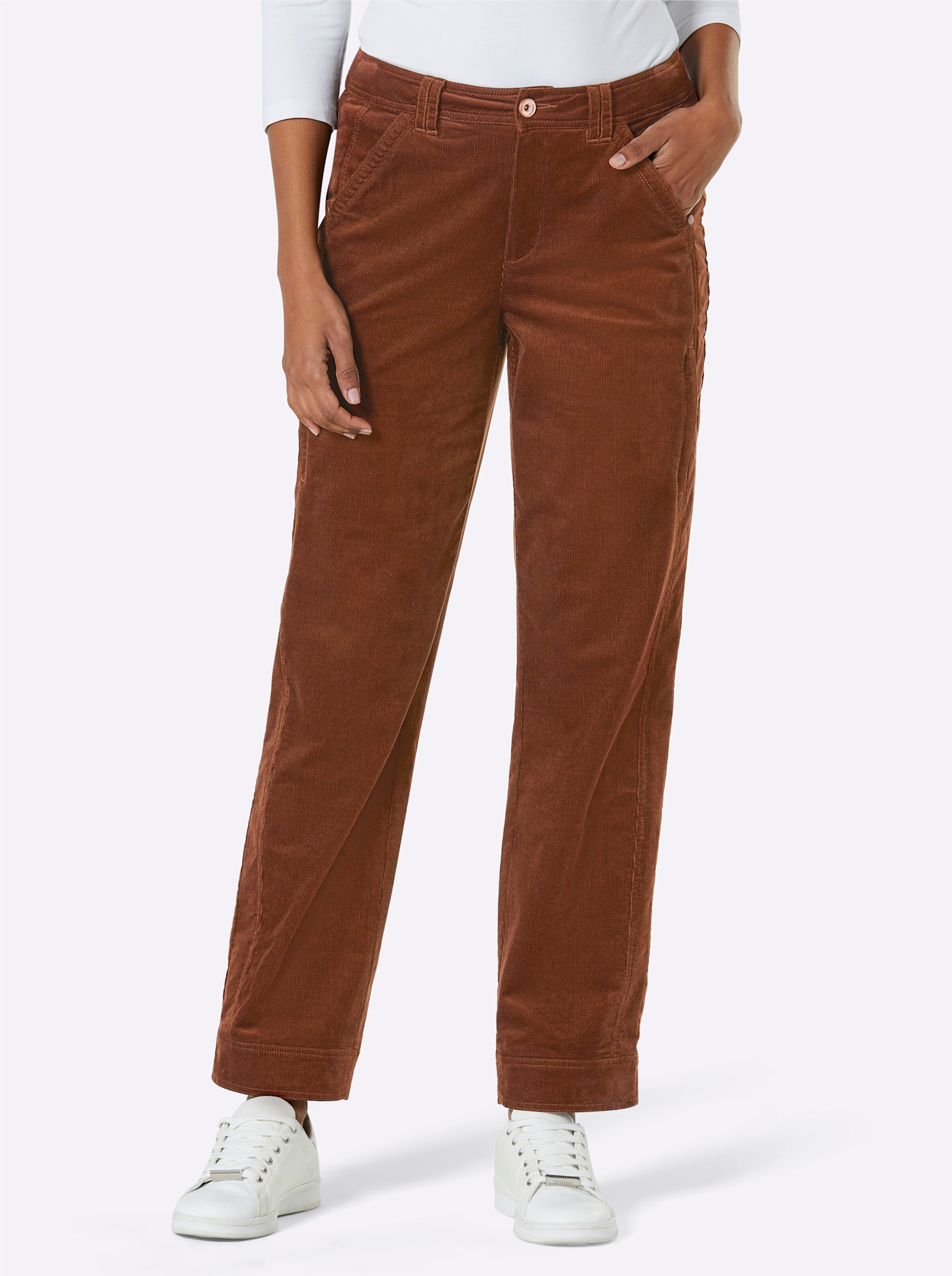 Stehmann Comfort line Baumwoll-Modal-Cordhose in cognac