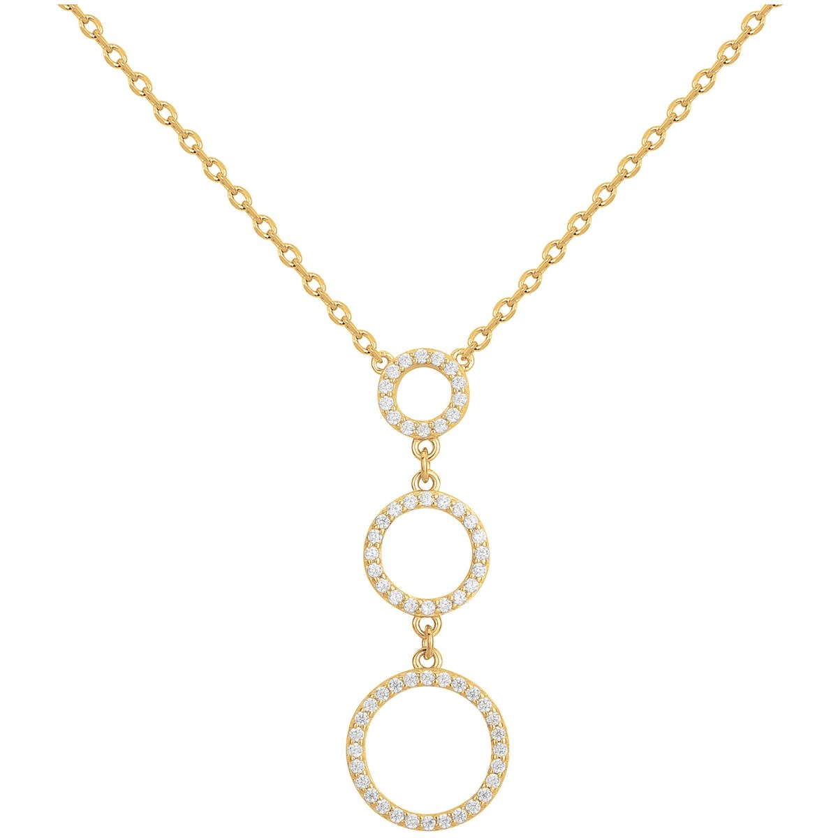 Collier en Plaqué Or avec oxyde de zirconium blanc