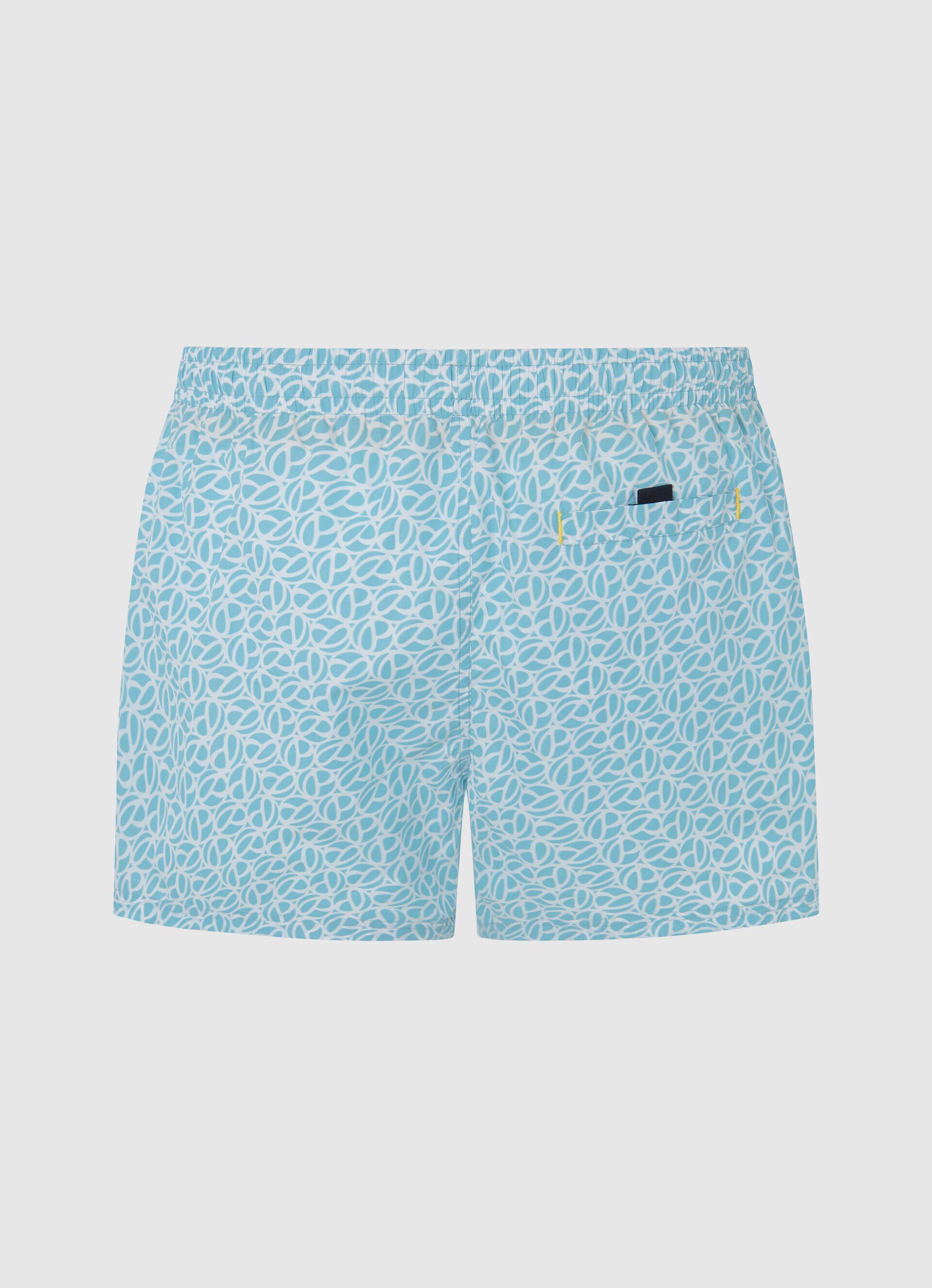 Bermuda com logo estampado - azul glaciar