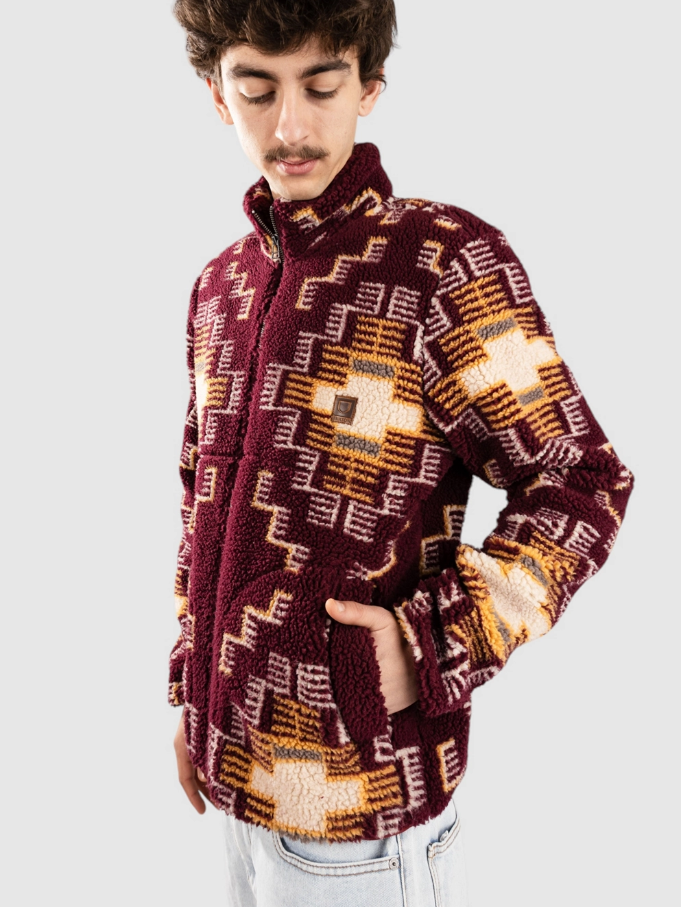Brixton 25Arctic Mock Neck Fleece Fleece Jacket light cabernet
