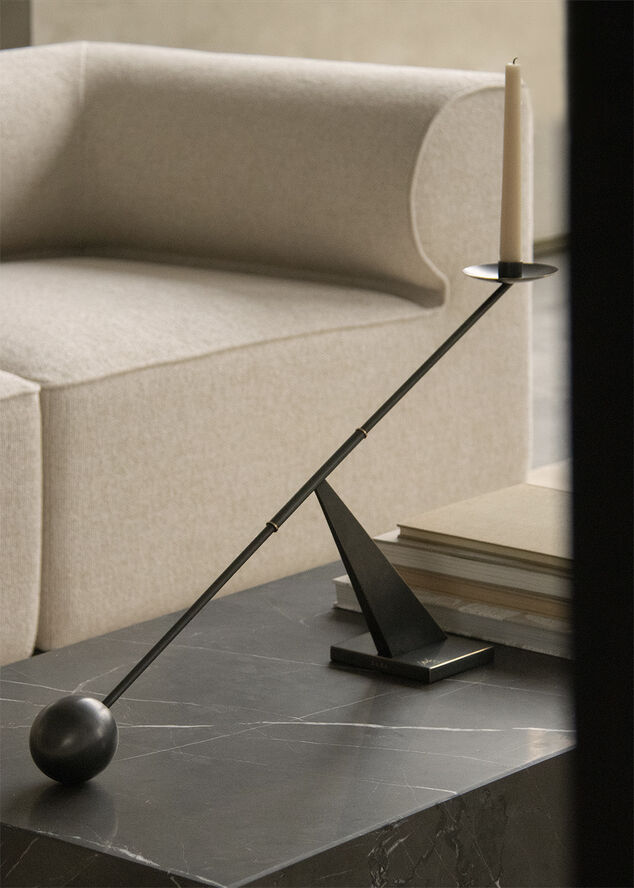 Audo Copenhagen Interconnect Candle Holder, W70, Bronzed