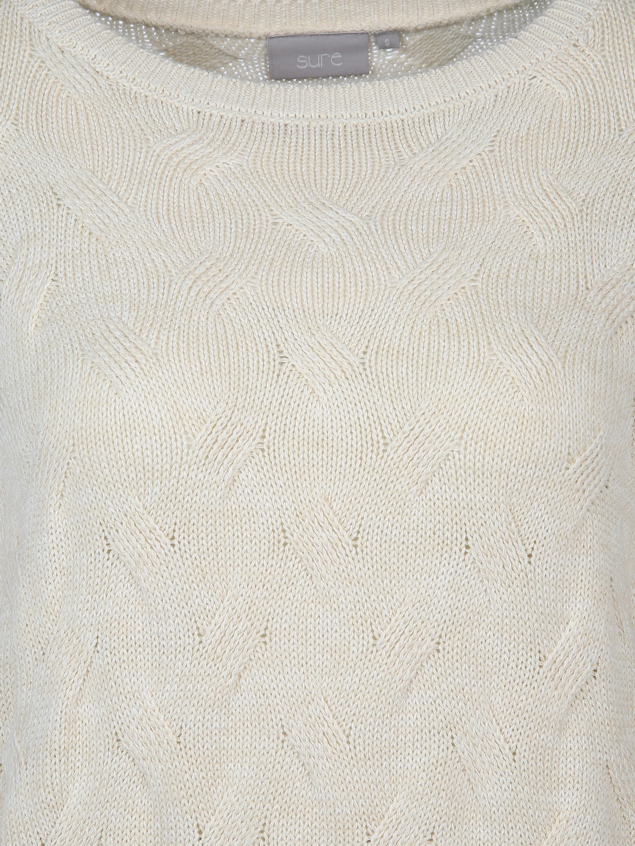 Damen Strickpullover mit Zopfmuster