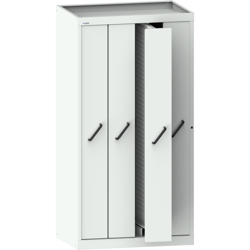 Armoire à 4 extensions verticales avec parois perforées Lista H 195 x L 100 x P 69,5 cm gris RAL 7035