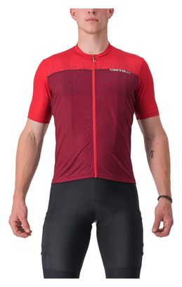 Maillot Manches Courtes Castelli Unlimited Entrata Rouge/Bordeaux