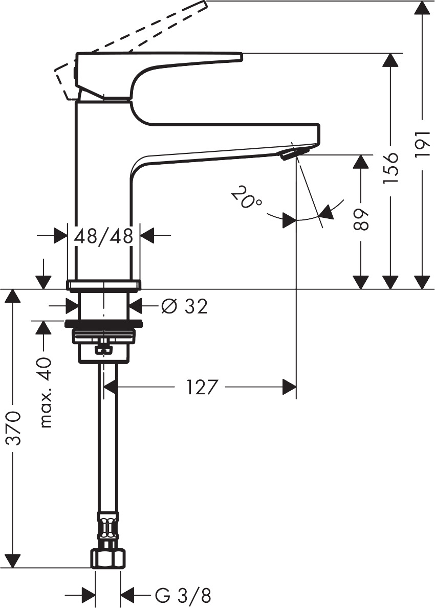 Hansgrohe Metropol toiletkraan waterbesparend chroom