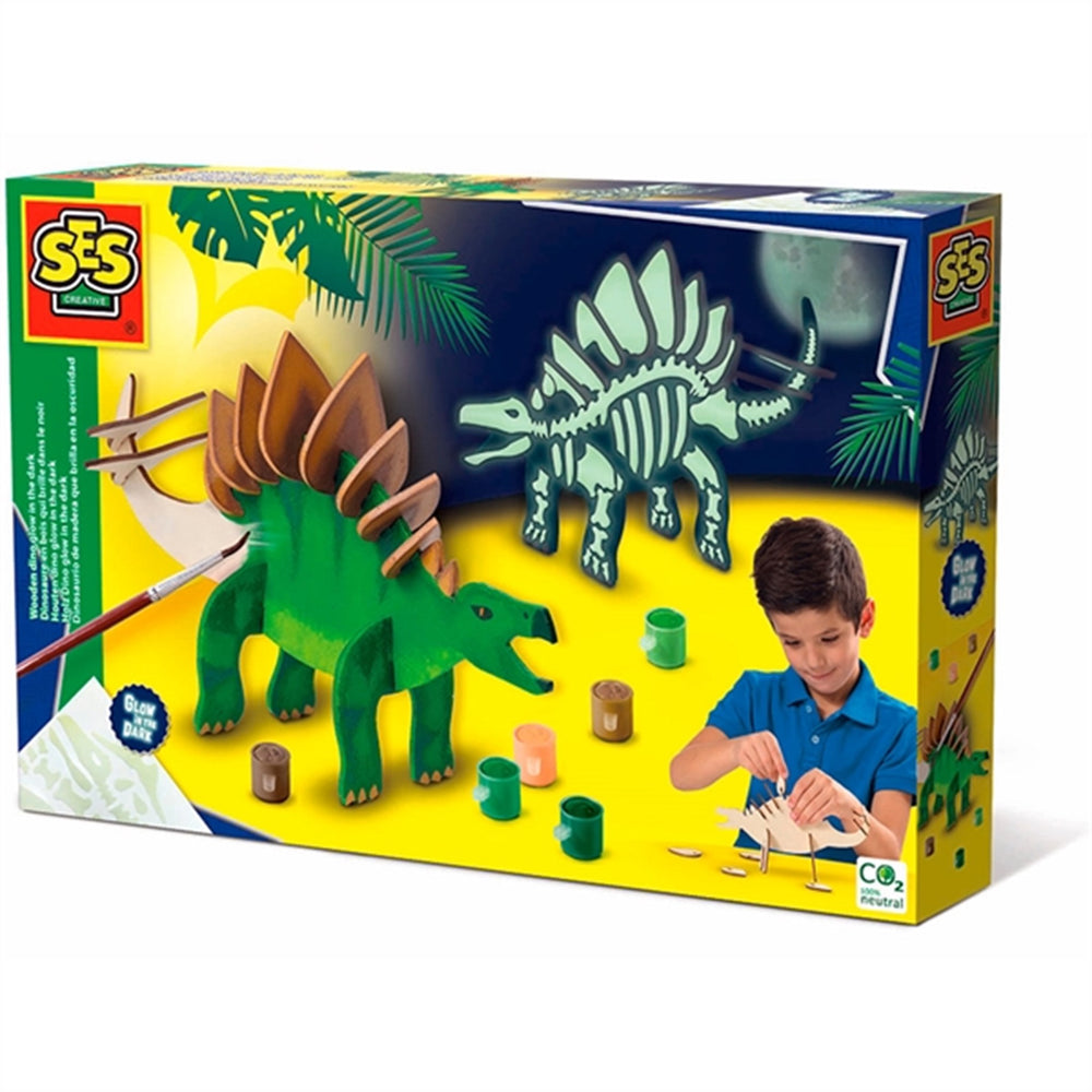 Køb SES Creative Byg Selv Dinosaur - Selvlysende
