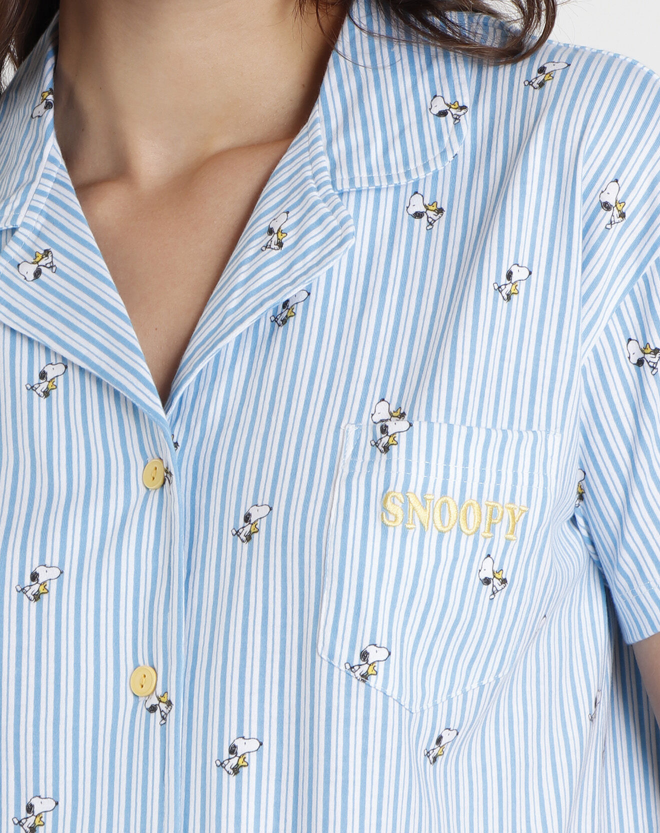 Peanuts Pyjama Chemise & Short Violette bleu