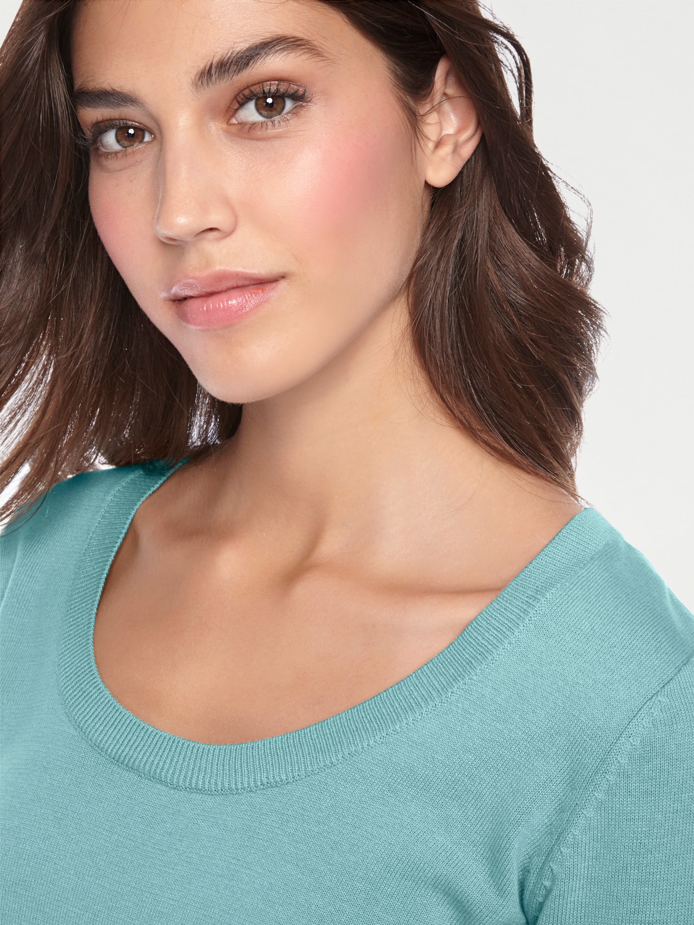heine Rundhals-Pullover in aqua
