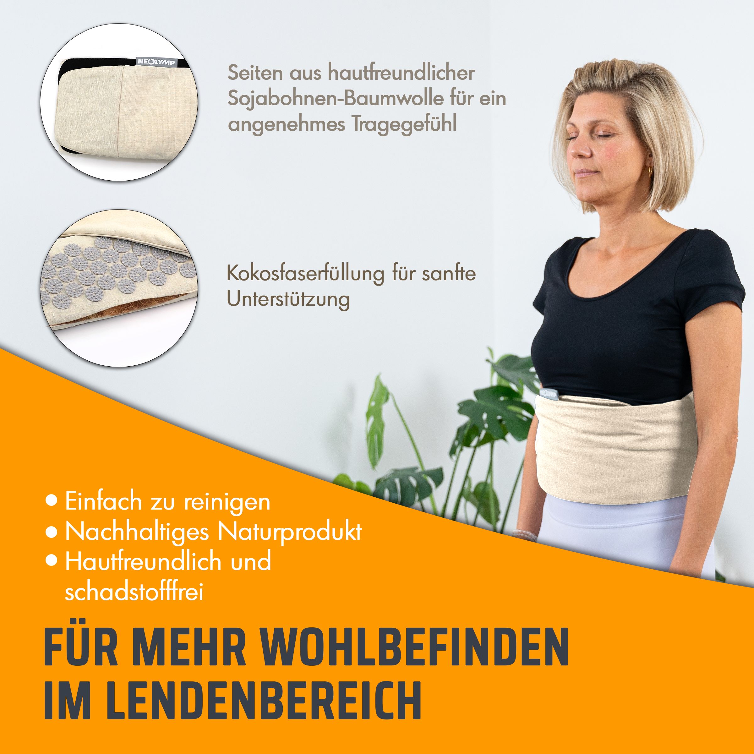 NEOLYMP Akupressur Lendengürtel Beige