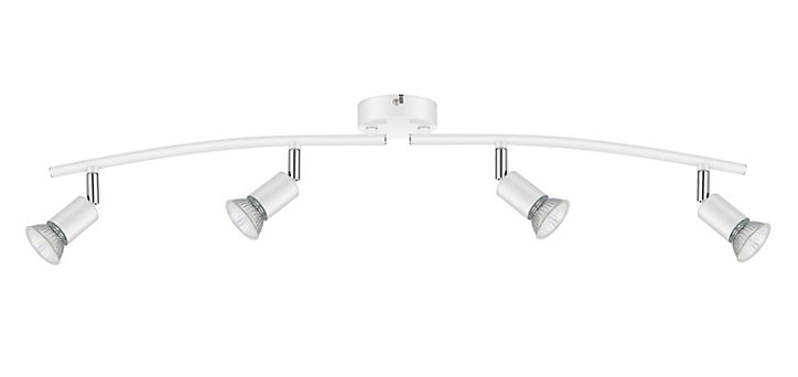 Réglette spot 4 lumières GU10 7W Sasha blanc L.78 x L.9 x H.14.5 cm