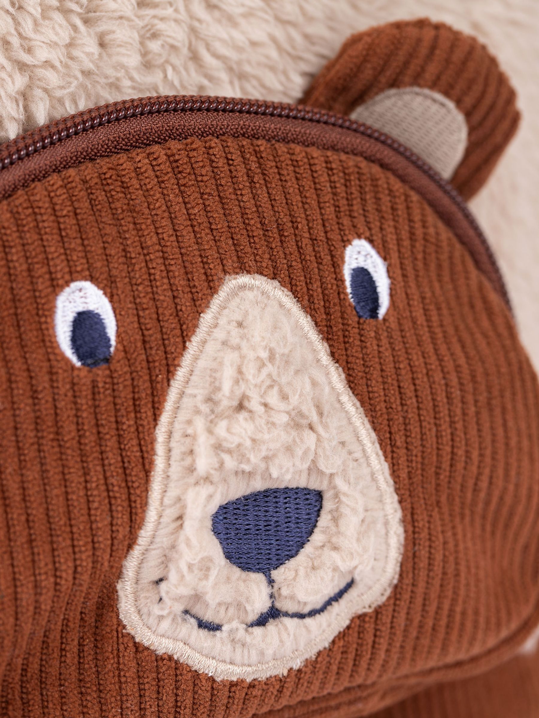 Frugi Fleece Character Brown Backpack