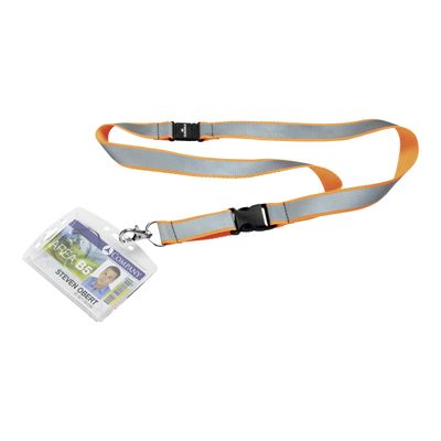 Durable - Lacet textile pour badge - système anti-étranglement - orange