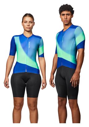 Maillot Manches Courtes Unisexe Van Rysel Racer 2 Bleu/Vert