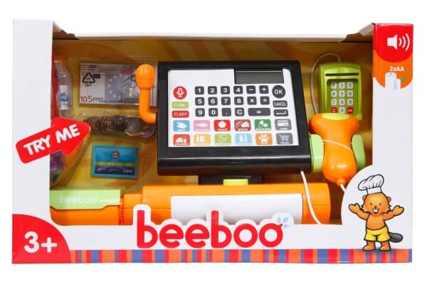 Beeboo Kitchen Registrierkasse Touchscreen mit Sound und Zubehör, Kaufläden & Zubehör, ca. 34,8x14,5x19,7 cm, ab 3 Jahren