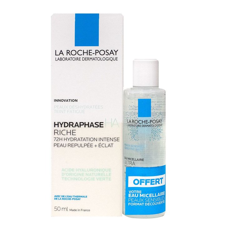 Hydraphase crème riche 50ml + eau micellaire offerte