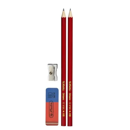 Herlitz Bleistift-Set 2er + Anspitzer + Radiergummi
