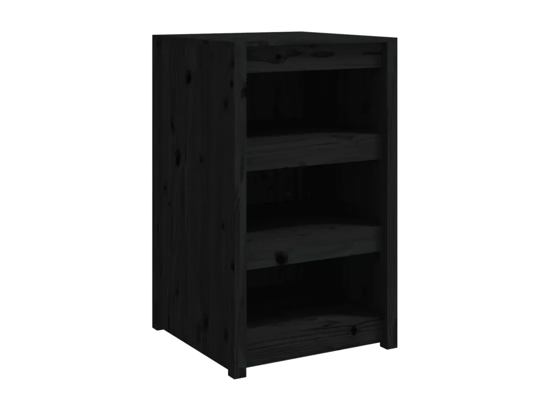 Armoires de cuisine d'extérieur 2 pcs noir bois de pin massif