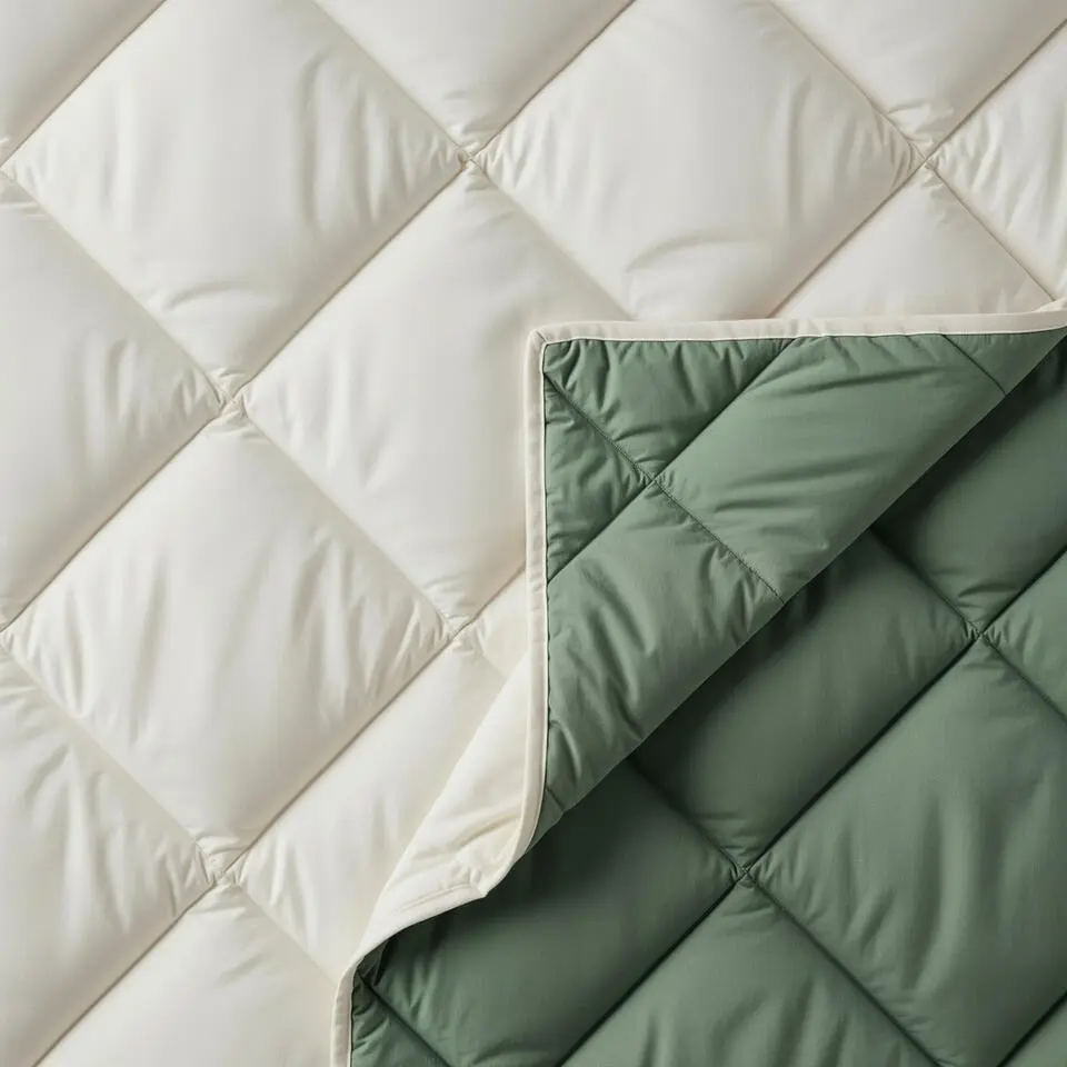 Dekbed zonder Overtrek Diamond 200x200 – Met Kussenslopen– Wasbaar – Crème/Groen