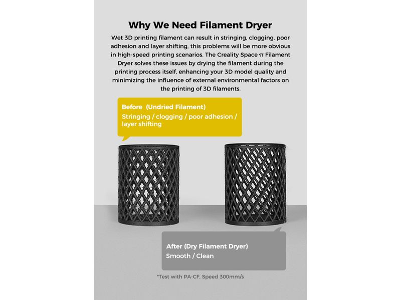 Creality Filament Trockenbox Space Dryer Pi Filament-Box mit LCD-Touch-Screen zum Wärmen und Trocknen